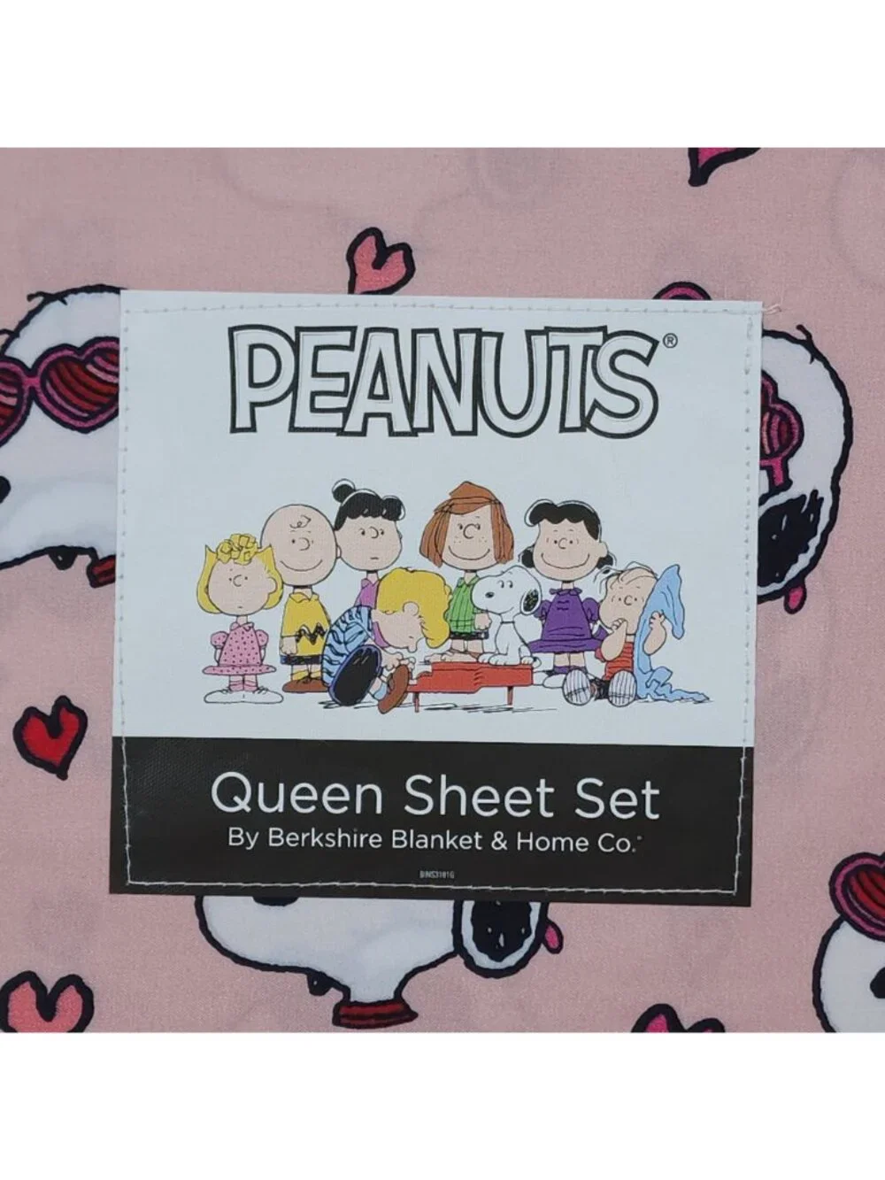 Peanuts Snoopy Queen Sheet Set By Berkshire Hearts Valentines Glasses Pink